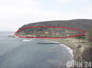 Ткачев открестился от коттеджа на Черном море Предполагаемая дача губернатора Ткачева с обозначением ее примерных границ
