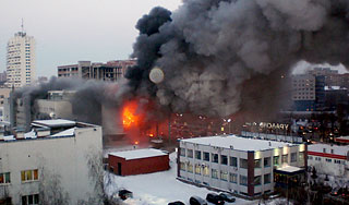 В Уфе сгорел торгово-развлекательный центр