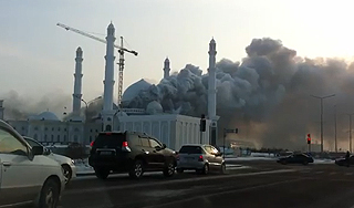 Пожар в крупнейшей мечети Центральной Азии