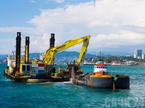 В морском порту Сочи увеличивают глубину акватории. Фото: ГК "Олимпстрой"