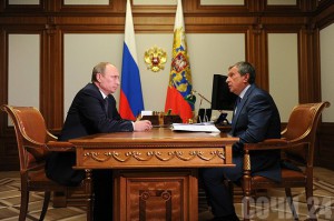 Президент РФ Владимир Путин и глава «Роснефти» Игорь Сечин в Сочи