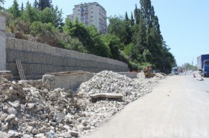Реконструкция дороги по улице Пластунской, июнь 2013 года