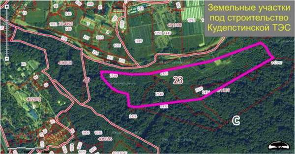 Схема расположения земельных участков под строительство Кудепстинской ТЭС. Изображение: ЭкоВахта по СК 